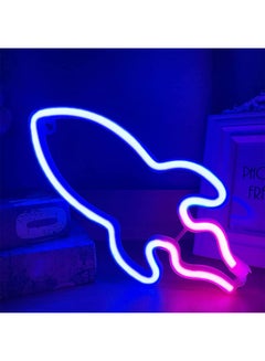 Neon Sign LED Rocket Shape Light Wall Decor Pink/Blue 14 x 29cm - v1630326975/N50563806A_1