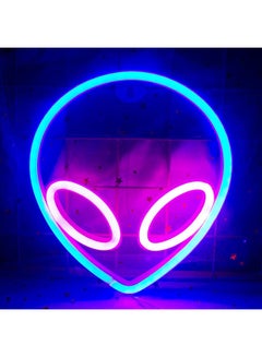 Neon Sign LED Alien Shape Light Wall Decor Pink/Blue 20 x 22cm - v1630326997/N50563803A_1