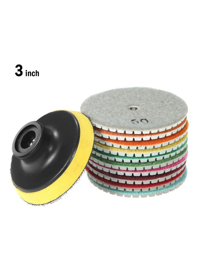 Generic 11-Piece 3-inch Diamond Flexible Wet Polishing Pads Multicolour 10.00 X 8.00 X 10.00cm  - Image 2