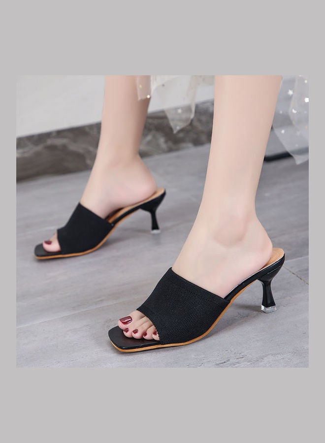 Stylish Heeled Sandals Black  - Image 2