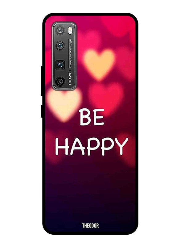 ثيودور غطاء حماية واق بطبعة عبارة "Be Happy" لهاتف هواوي نوفا 7 برو متعدد الألوان - Image 1