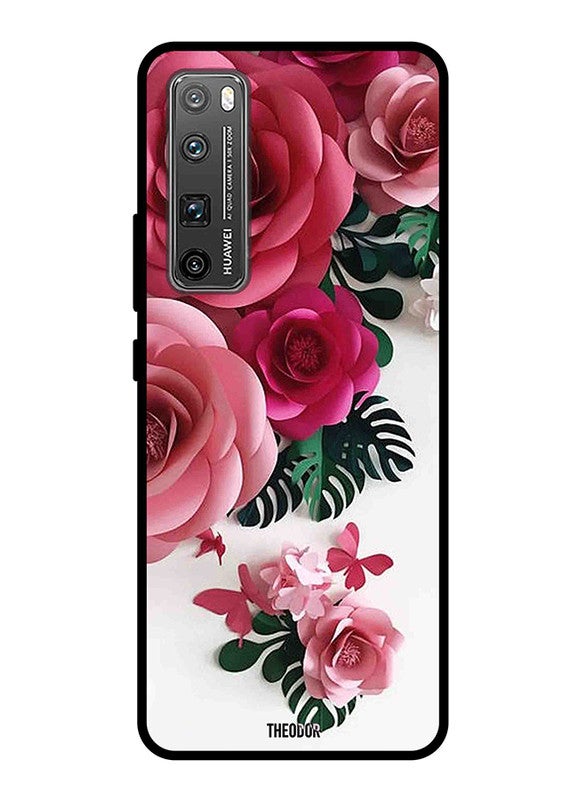 ثيودور غطاء حماية واق بطبعة وردة لهاتف هواوي نوفا 7 برو متعدد الألوان - Image 1