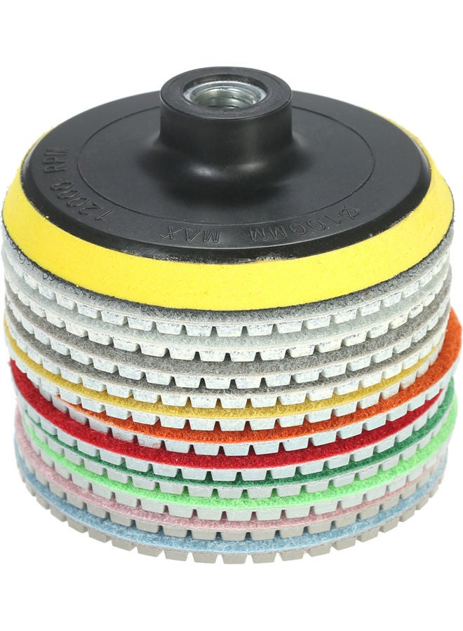 Generic 12-Piece 4-inch Diamond Wet Polishing Pads Multicolour 10.00 X 7.80 X 10.00cm  - Image 1