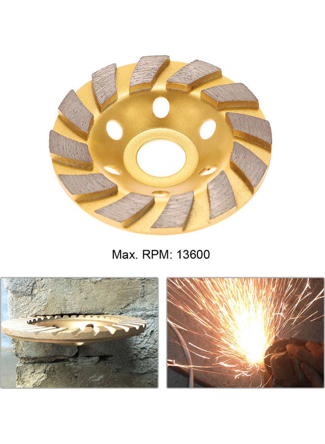 22mm Aperture Diamond Segment Grinding Wheel Disc Yellow 11.00 X 2.00 X 10.00cm  - Image 5