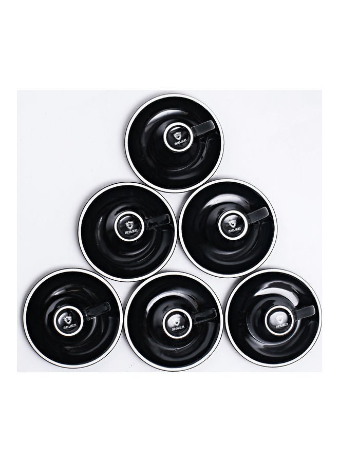 شور طقم فناجين وصحون قهوة مكون من 12 قطعة Black 9.7x7.6x7.8سم - Image 3