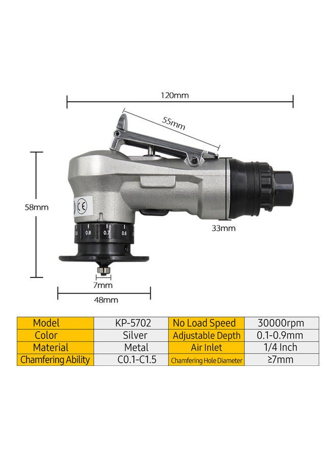 Generic - Mini Pneumatic Chamfering Machine for Trimming Deburring Silver 16.00 X 5.00 X 10.00cm - Image 1