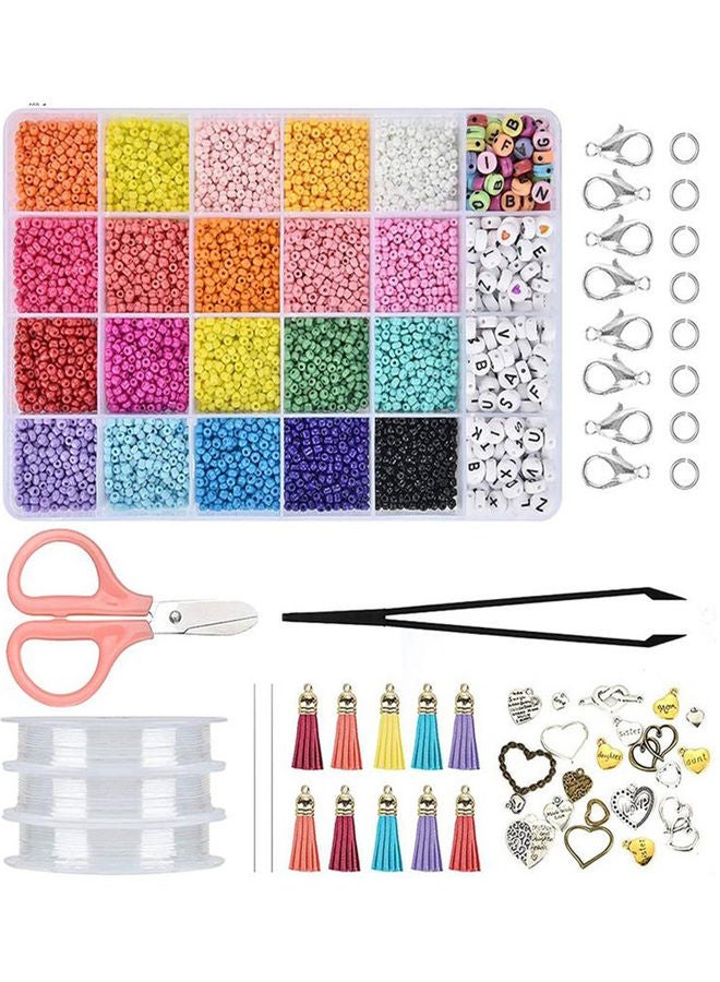 12300-Piece Set of Macarone Letter Beads With Accessories 19.2x13x2.2cm