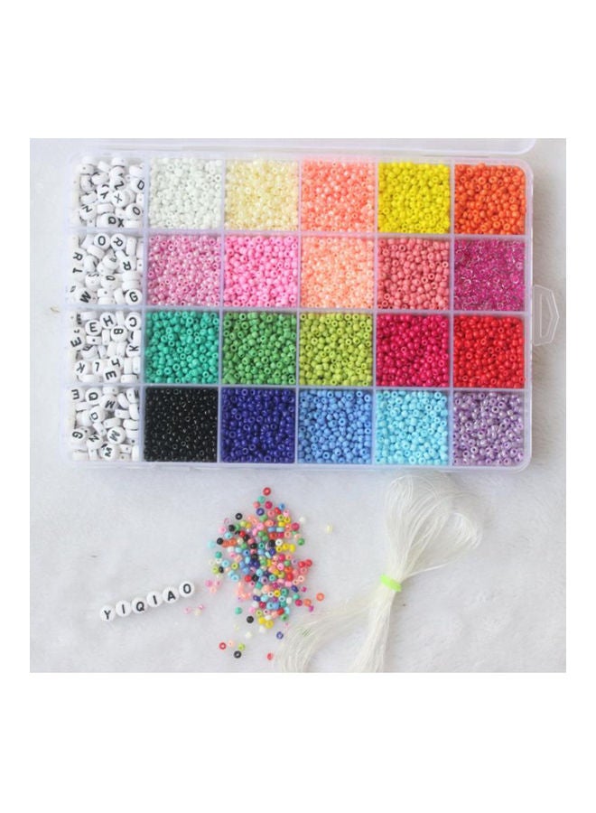 12300-Piece Set of Macarone Letter Beads With Accessories 19.2x13x2.2cm