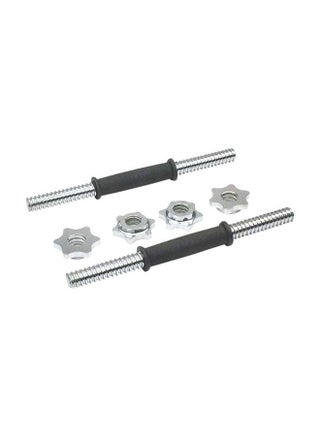 2-Piece Dumbbell Bar With Rubber Hand And Lock 40x2.5x2.5cm - v1630330302/N49667060A_1