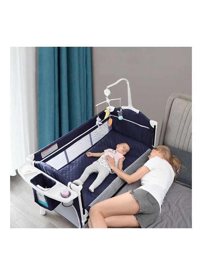 4 في 1 Baby Bedside Co - سرير للنوم وقفص لعب مع كرسي هزاز باللون الأزرق الداكن - v1630330473/N50567985A_3