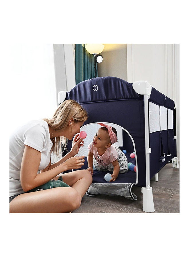 4 في 1 Baby Bedside Co - سرير للنوم وقفص لعب مع كرسي هزاز باللون الأزرق الداكن - v1630330473/N50567985A_4