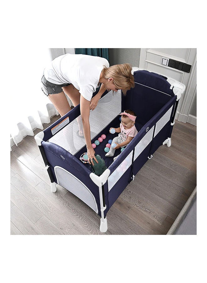 4 في 1 Baby Bedside Co - سرير للنوم وقفص لعب مع كرسي هزاز باللون الأزرق الداكن - v1630330473/N50567985A_5