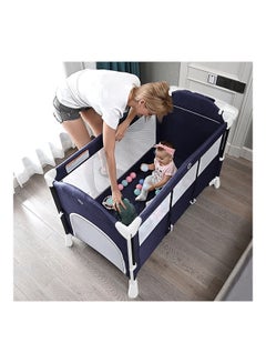 تيكنوم 4 في 1 Baby Bedside Co - سرير للنوم وقفص لعب مع كرسي هزاز باللون الأزرق الداكن  - Image 5