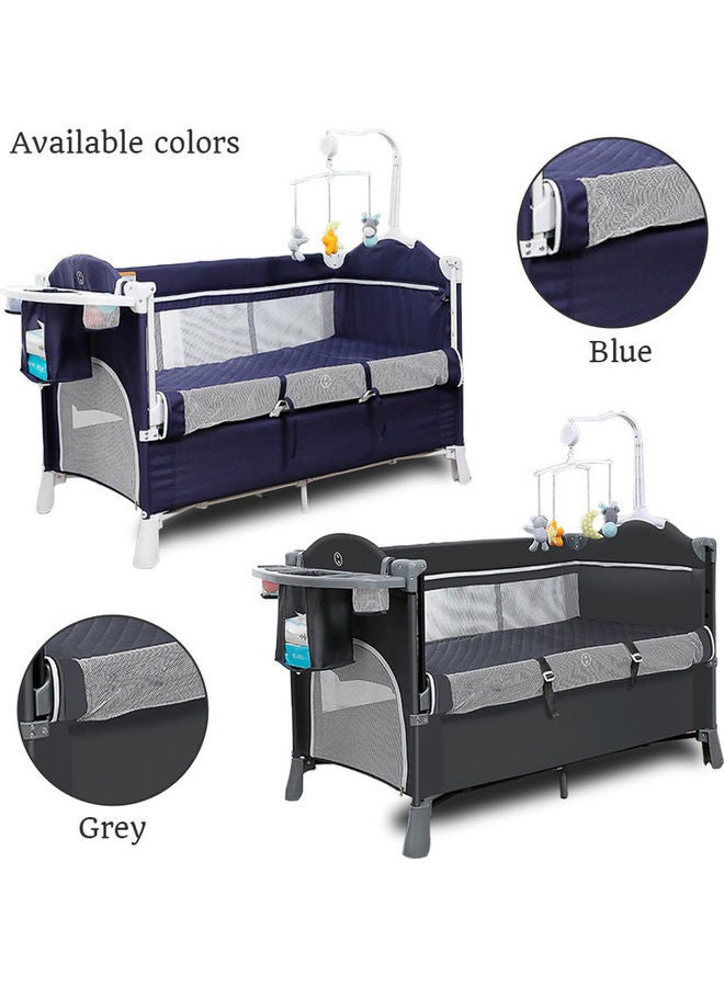 4 في 1 Baby Bedside Co - سرير للنوم وقفص لعب مع كرسي هزاز باللون الأزرق الداكن - v1630330483/N50567985A_7