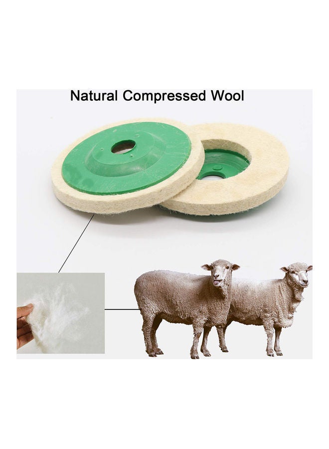 Generic 10-Piece 4 Inch Round Wool Felt Disc Wheel Pads Green 18.00 X 10.00 X 10.00cm  - Image 3