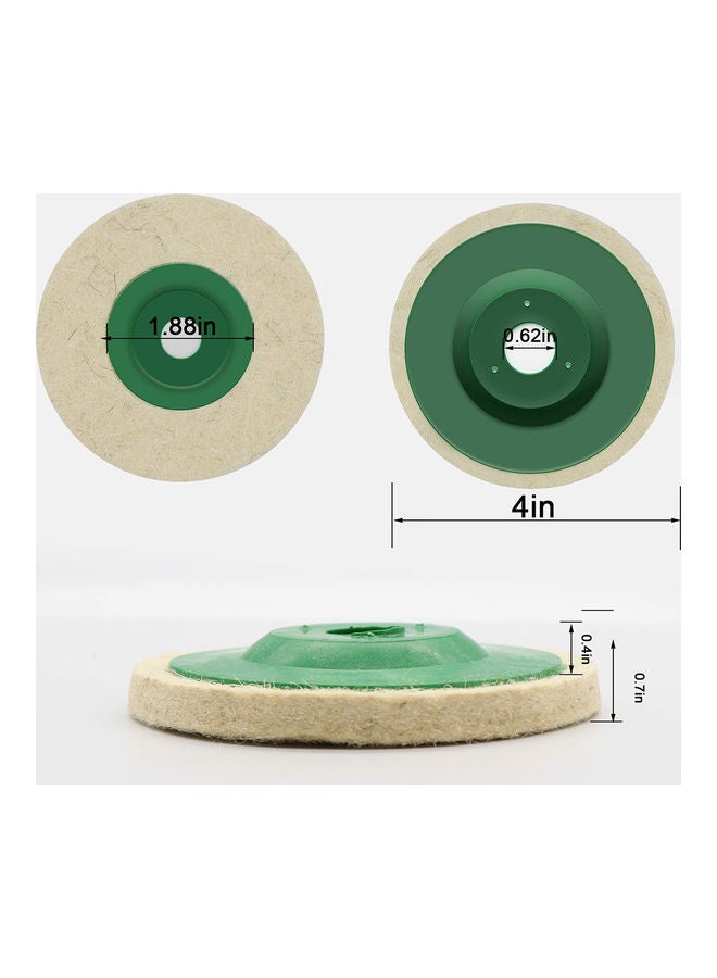 Generic 10-Piece 4 Inch Round Wool Felt Disc Wheel Pads Green 18.00 X 10.00 X 10.00cm  - Image 2