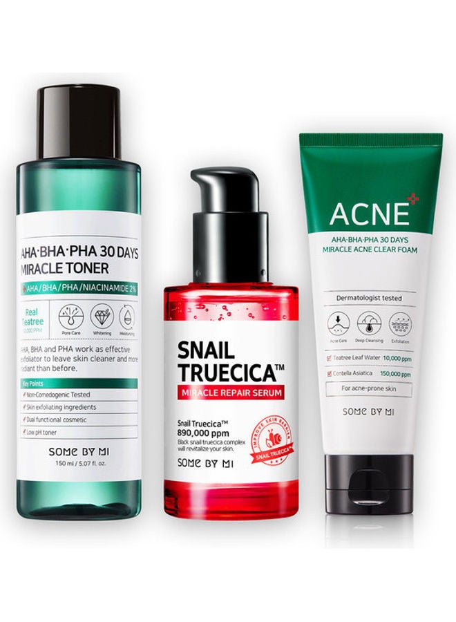 Some by Mi - Miracle Snail Acne Care Kit Multicolour 300ml - Image 1