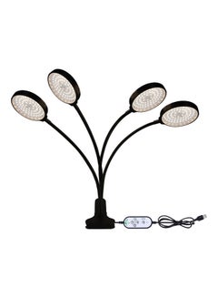 4 Heads LED Grow  Full Spectrum  Light 4/8/12H Timer Black 11.22 x3.93inch