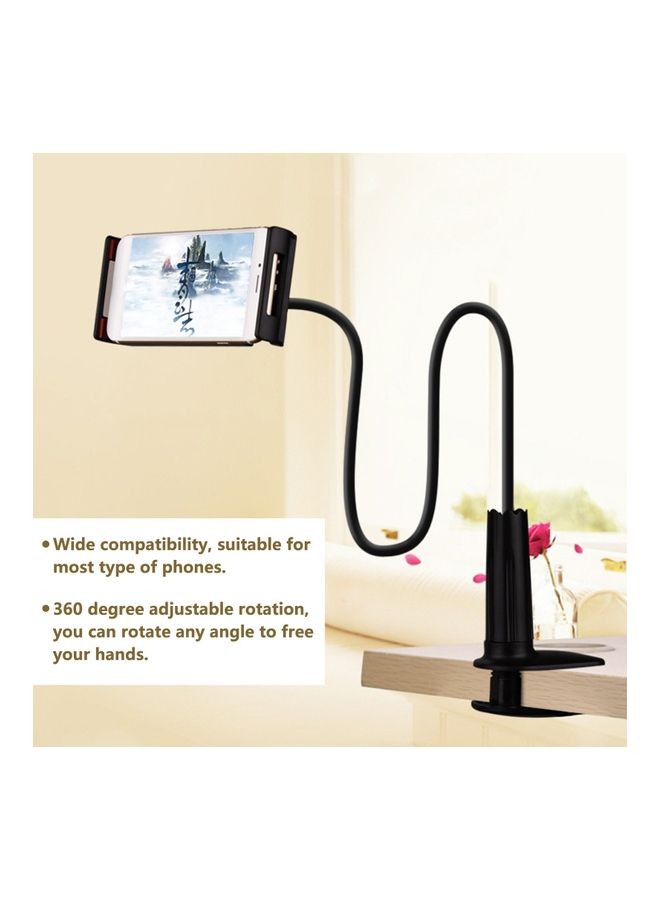 360 degree rotating mobile phone tablet universal chuck lazy holder Black  - Image 2