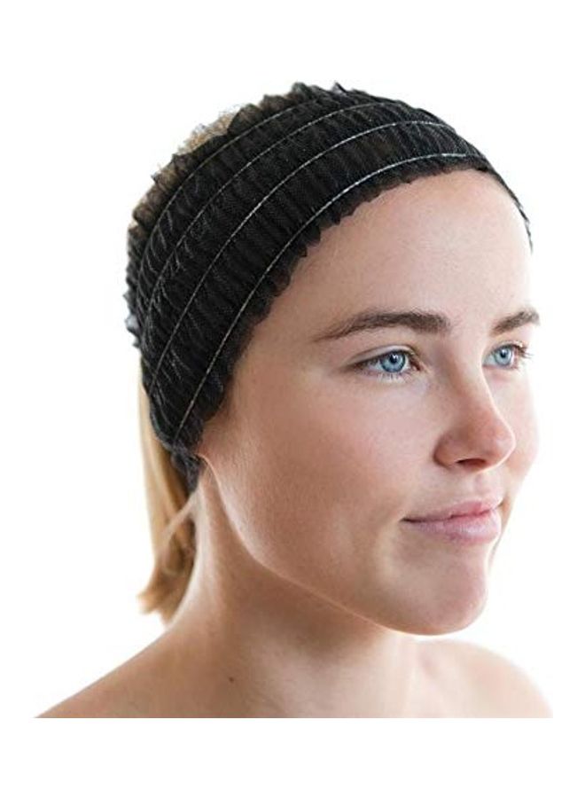 لايف سوفت 100 Piece Disposable Facial Spa Headbands Black 2X1.4X1.2inch - Image 1