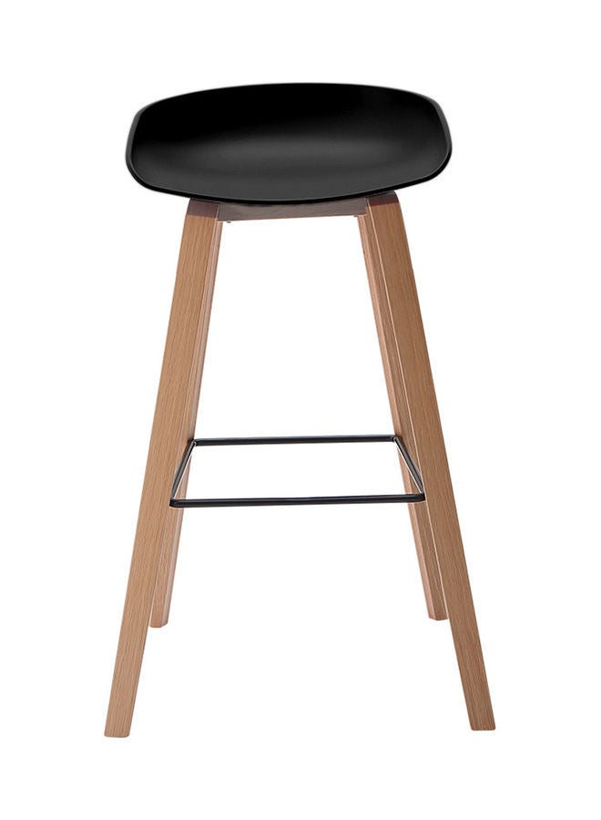 Neo Front TC-Y108A Bar Chair PP  Solid Wood Base with a Stylish Look and Heavy Load Bearing Legs Black/Beige 42 x 45 x 78cm - Image 1