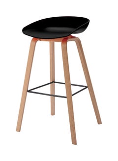 Neo Front Neo Front TC-Y108A Bar Chair PP  Solid Wood Base with a Stylish Look and Heavy Load Bearing Legs Black/Beige 42 x 45 x 78cm  - Image 2