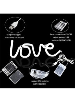 عربست لافتة نيون بإضاءة LED على شكل قلب لديكور الحائط مع واجهة USB أرجواني سادة 34 x 13سم  - Image 2