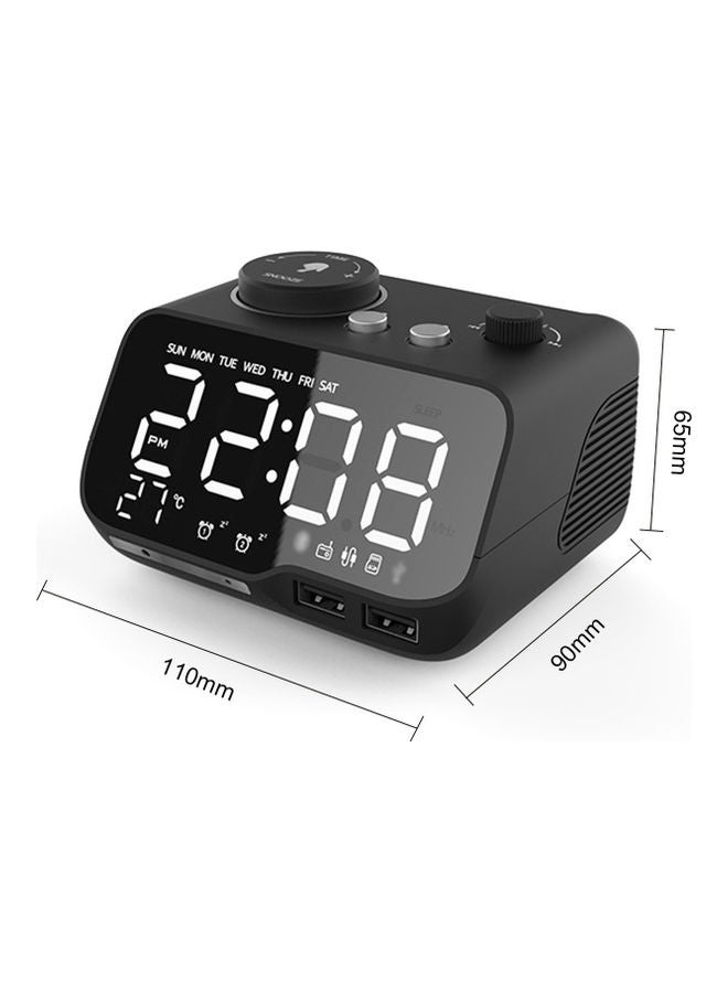 BT Voice Box with Dual Snooze Clock H-LY43027B-EU Black - Image 4