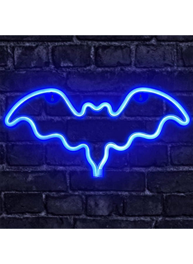 Arabest Neon Sign LED Bat Shape Light Wall Decor with USB Power Supply Blue 14.2 x 7inch  - Image 4
