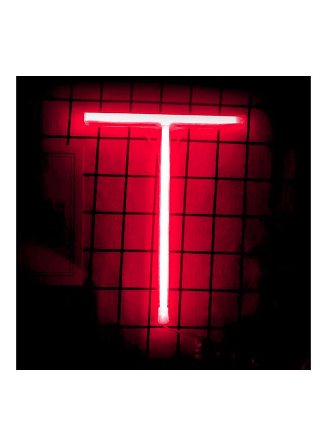 سلة مصباح نيون فليكس بإضاءة LED على شكل حرف T 30x23سم - Image 1