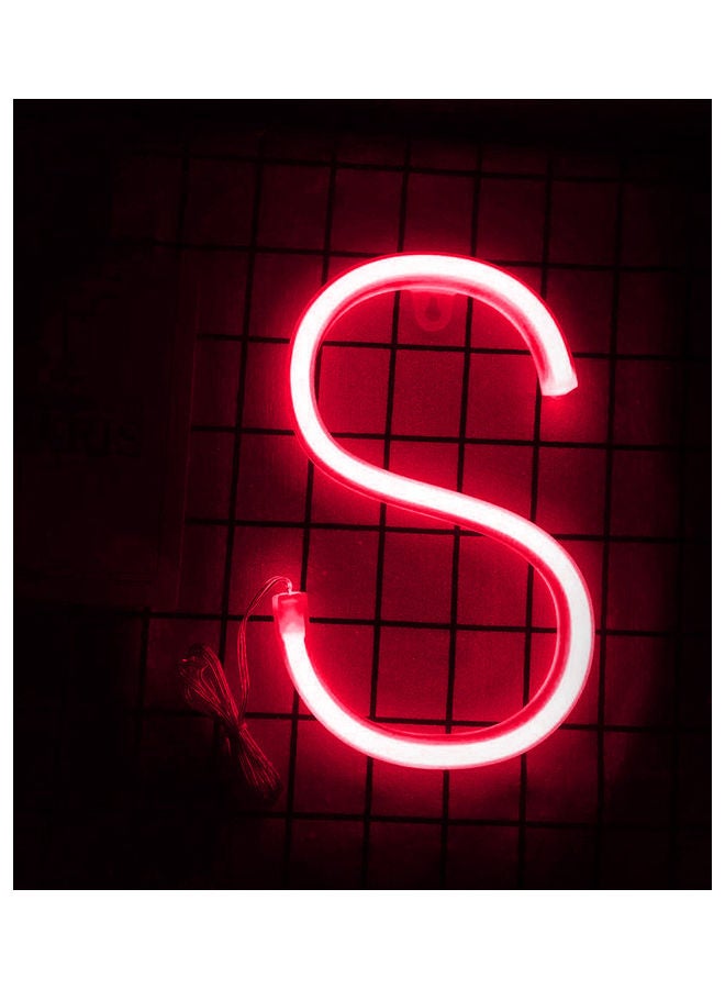 سلة مصباح نيون فليكس بإضاءة LED على شكل حرف S 30x20سم - Image 1