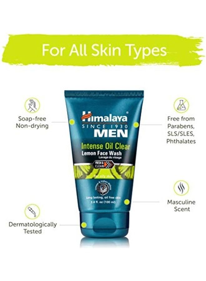 Himalaya - Men's Intense Oil Clear Lemon Face Wash Blue 100ml - Image 1