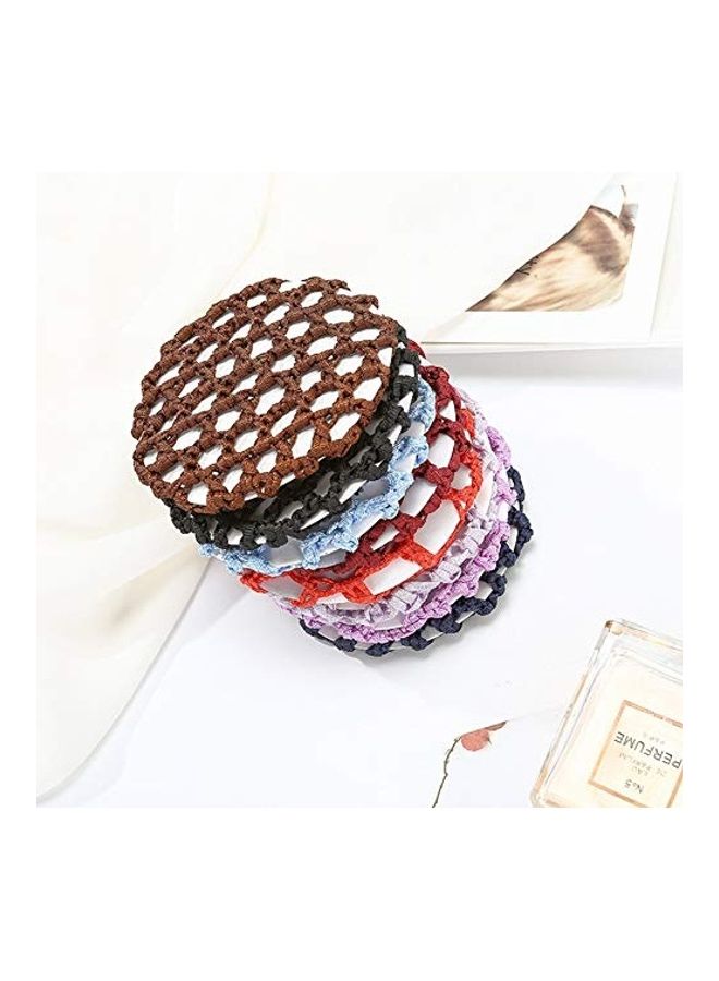 ليزنيرزم 12-Piece Knit Mesh Fabric Rhinestone Bun Cover Snood Hair Net Set Multicolour 2X1.4X1.2inch - Image 4