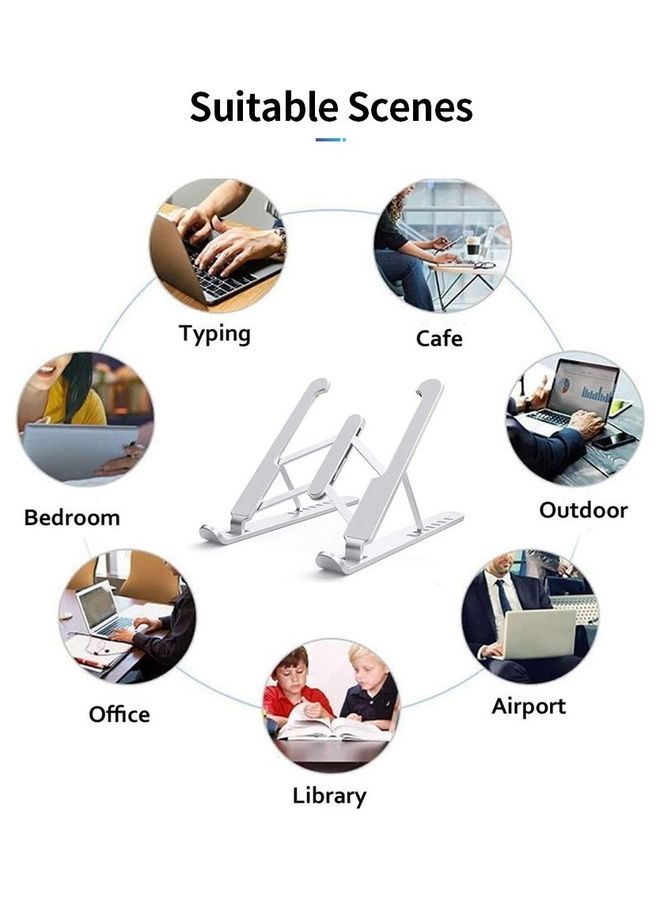 Adjustable Folding Portable Office Holder Silver - Image 2