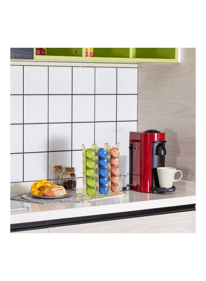 ONE TO FOUR - 30 Coffee Capsule Holder Pod Stand Rack Gold 6.3X3.7X7.9  inchinch - Image 1
