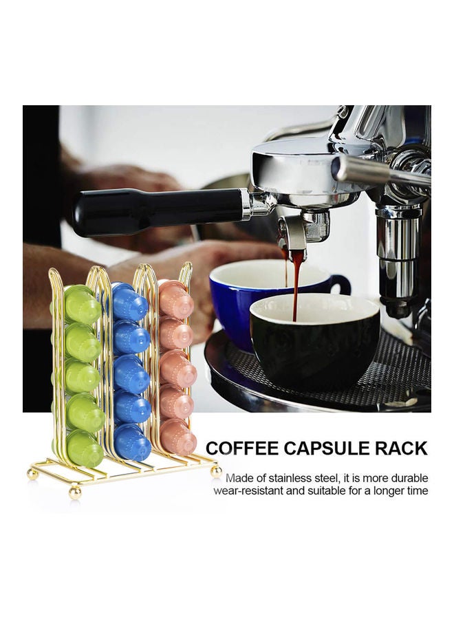 ONE TO FOUR - 30 Coffee Capsule Holder Pod Stand Rack Gold 6.3X3.7X7.9  inchinch - Image 1