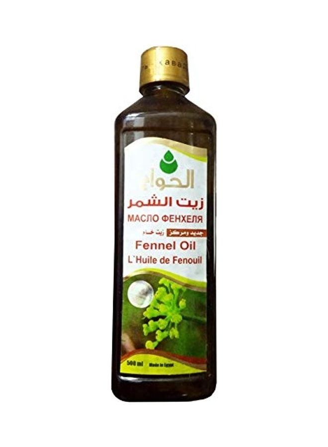 bonballoon 100% Pure & Natural Fennel Oil Cold Pressed El Hawag Organic Concentrated Crude Perfect Health Fresh for Skin & Body & Protects Hair (1 Pack = 17.64 oz / 500 ml) Clear 2X1.4X1,2inch  - Image 1