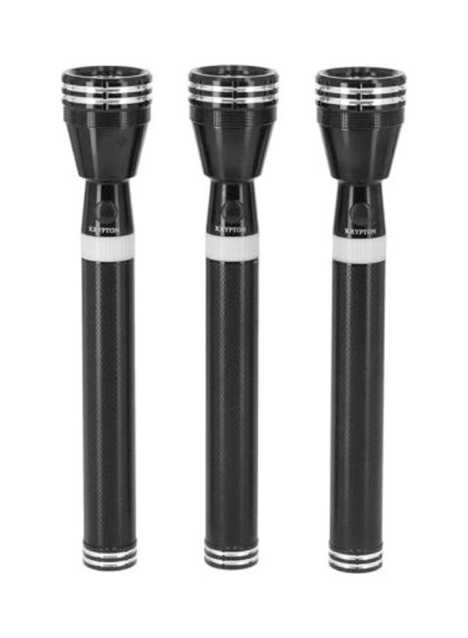 KRYPTON 3-Piece Attractive Rechargeable LED Flashlight Black 15 X 12 X 4cm  - Image 1