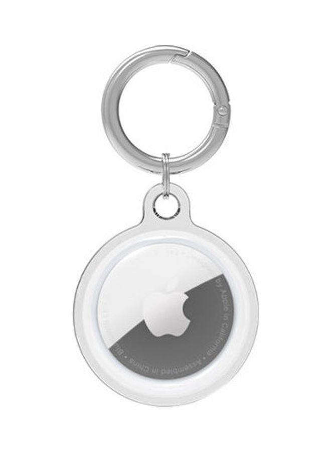 ROCKROSE - TPU Protective Case for AirTag with Spring Clip Round Carabiner Clear - Image 1
