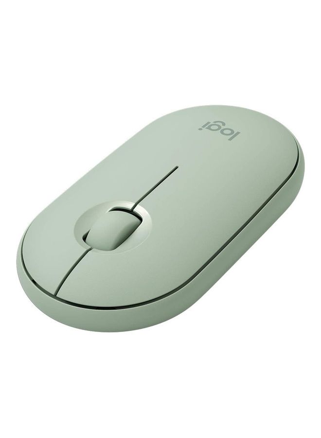 Logitech M350 Pebble Wireless Mouse, Bluetooth or 2.4 GHz And USB Mini-Receiver, Silent, Slim Computer Mouse With Quiet Click for Laptop/Notebook/PC/Mac Eucalyptus - Image 1