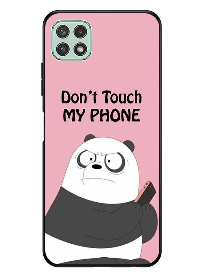 كوفرنيكس غطاء حماية واقٍ بطبعة باندا وعبارة "Don't Touch My Phone" لهاتف سامسونج جالاكسي A22 بتقنية 5G متعدد الألوان - Image 1