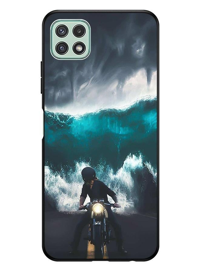 كوفرنيكس غطاء حماية واقٍ بطبعة شاب يركب دراجة نارية لهاتف سامسونج جالاكسي A22 بتقنية 5G متعدد الألوان - Image 1