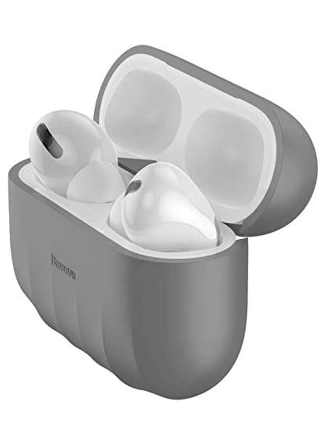 Baseus Shell Pattern Silica Gel Case for Pods Pro Grey - Image 1