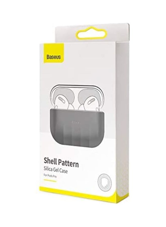 Baseus Shell Pattern Silica Gel Case for Pods Pro Grey - Image 3