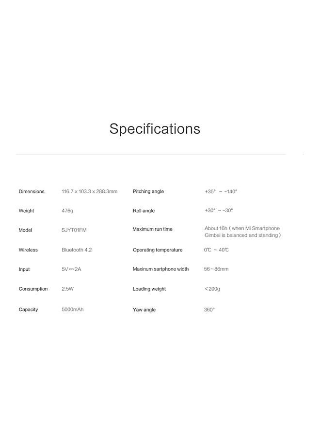 Xiaomi Mijia Handheld Gimbal Stabilizer White - Image 5