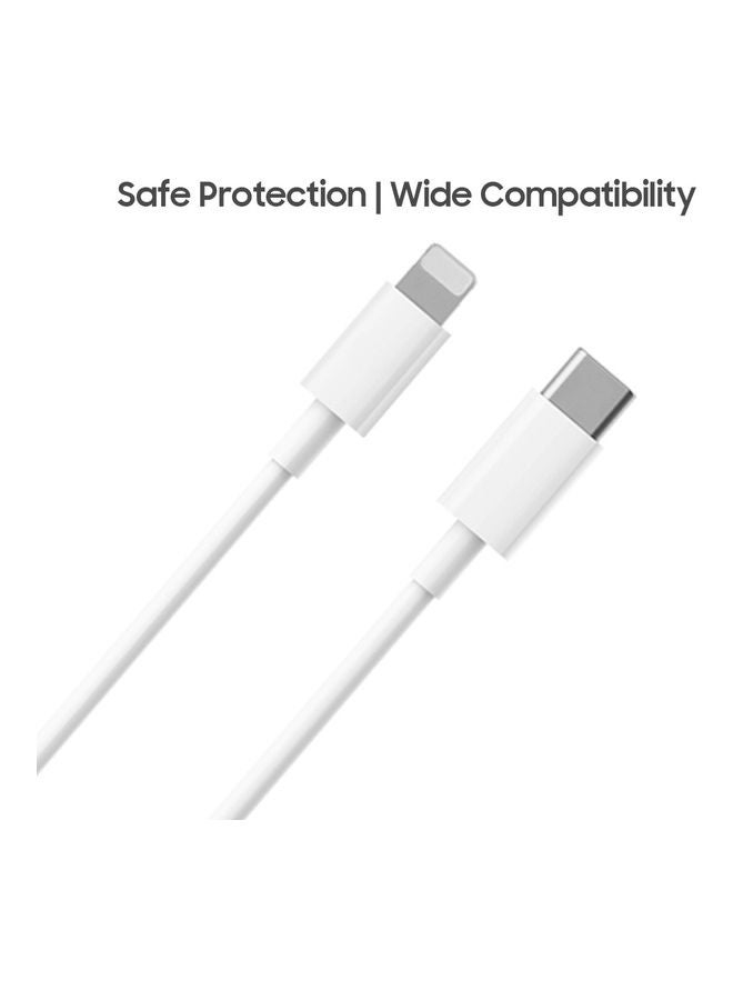 شاومي 2-In-1 Type-C To Lightning Data Sync And Charging Cable White - Image 3