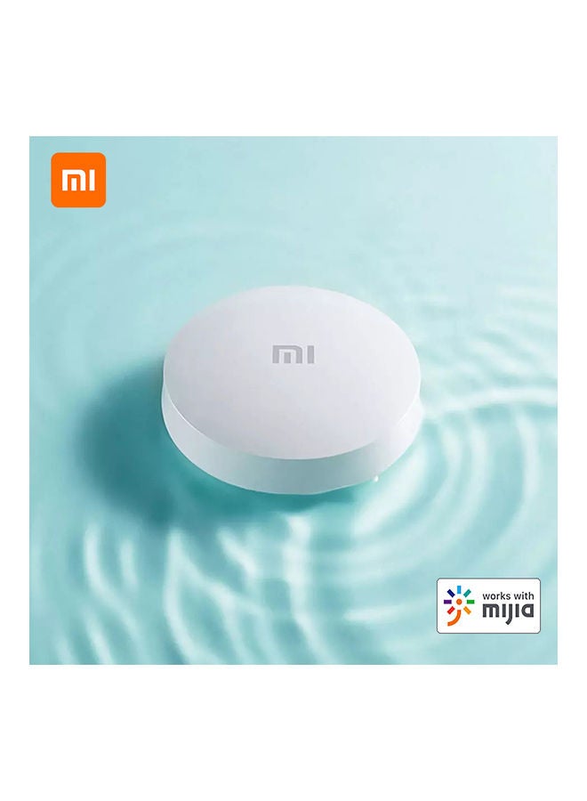 Water Drip Leak Detector Sensor With Bluetooth Mesh Gateway And Alarm White 7x5x7cm