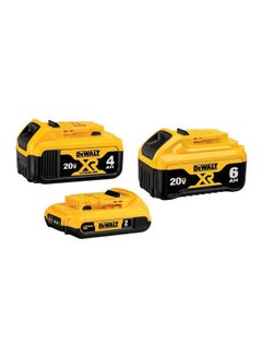 3 Piece Lithium Ion Battery Set Yellow/Black 10 x 13 x 5inch