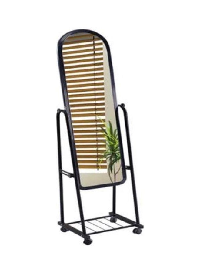 Generic - Standing Mirror With Holder And Castor Black/Silver 123x45x65cm - Image 1