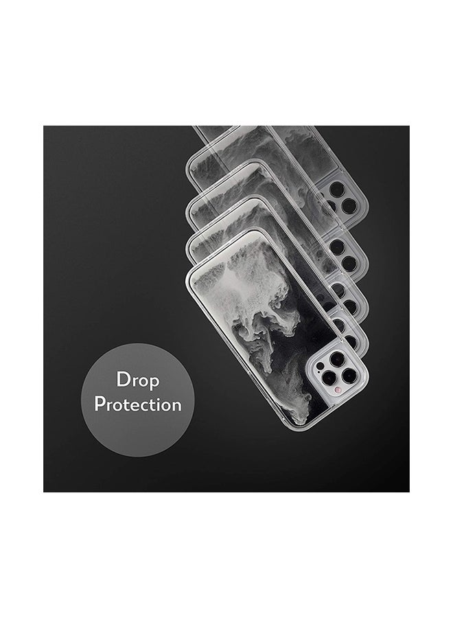 Theodor Full Body Protection with Raised Bezel Flowing Glitter Sand Liquid Case for iPhone 12 Pro Max Blue - Image 2